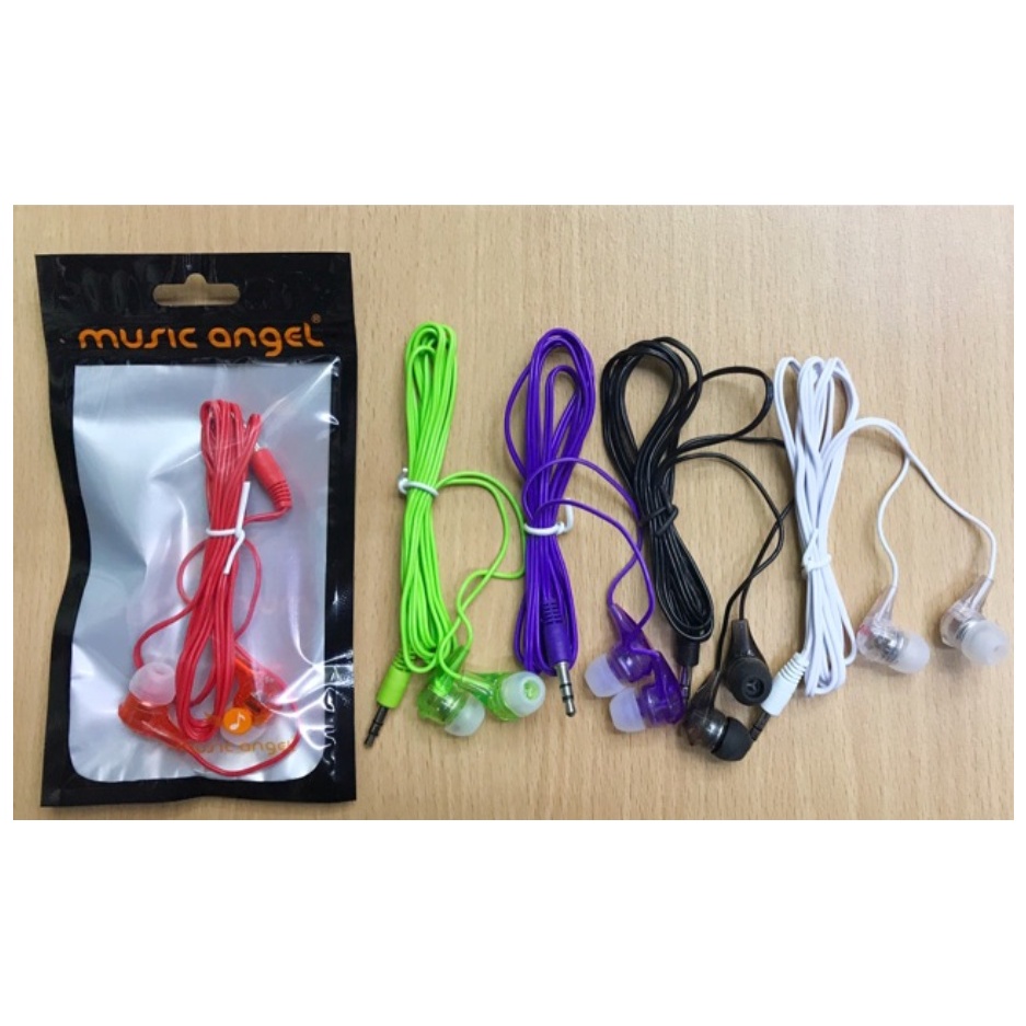 HF HEADSET EARPHONE HANDSFREE MUSIC ANGEL BUDS WARNA WARNI KUALITAS BAGUS PACKING CANTIK