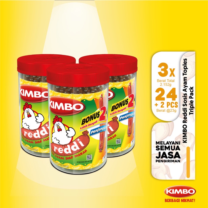 

Instant-Camilan- Kimbo Reddi Sosis Ayam Toples Triple Pack -Camilan-Instant.