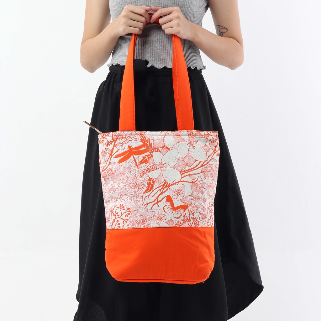 Tote Bag Kanvas Libelle Oranye