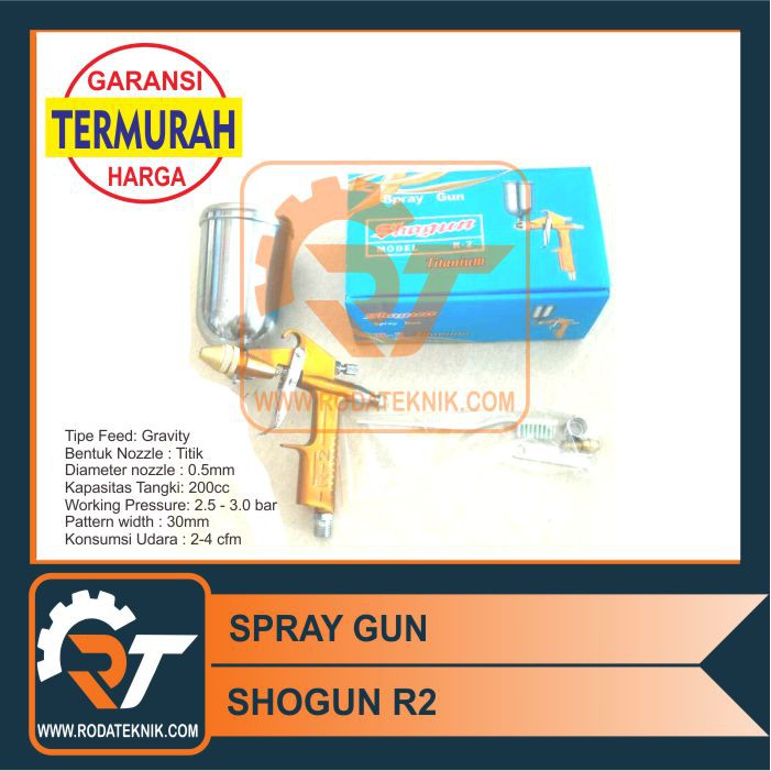 TERMURAH - SPRAY GUN SHOGUN R2 SPRAYGUN R 2 KTABUNG ATAS SEMPROTAN CAT SPED
