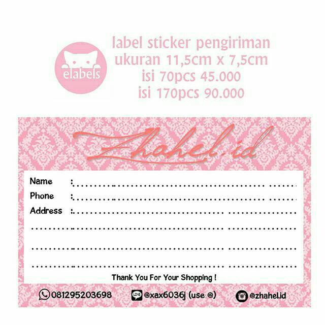 

Stiker Packing bahan chromo isi 170pcs