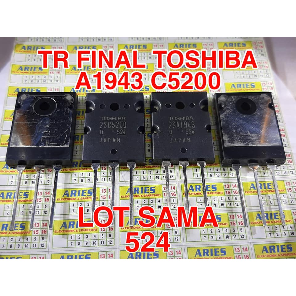 TRANSISTOR TOSHIBA 2S A1943 2S C5200 LOT 524 JAPAN