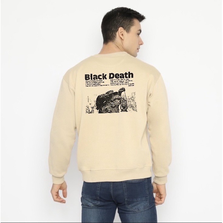 SUKE SWEATER CREWNECK BLACK DEATH BLACK | SWEATER PRIA  KEREN | SWEATER WANITA TERBARU