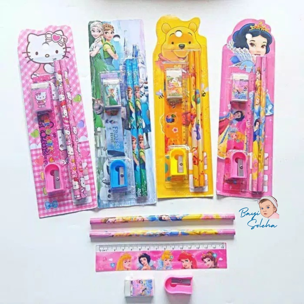

[BS] Set Alat Tulis 5in 1 Motif Karakter Kartun / Alat Tulis Anak