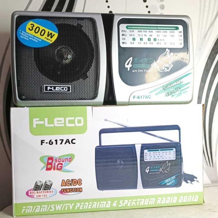 COD RADIO FLECO F-617AC FM/AM/SW/TV PENERIMA 4 SPEKTRUM RADIO DUNIA//RADIO FLECO AC/DC 4 BAND FLECO F-617AC BIG SOUND