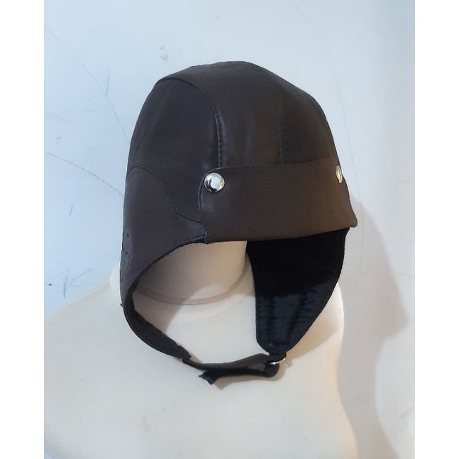 Topi Kupluk Pria Topi Pilot Model Snoopy Topi motor Motoris Kulit Asli 100%