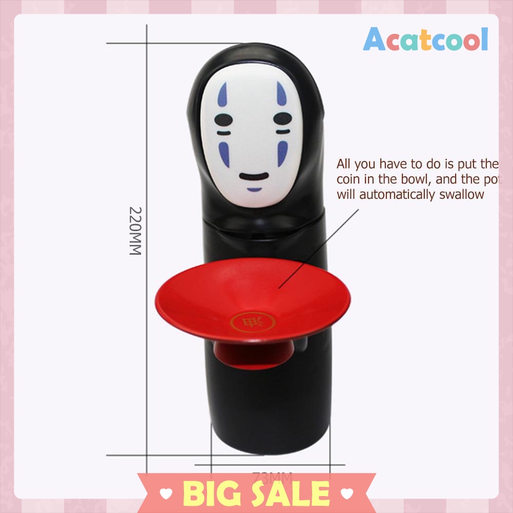 Spirited Away Kaonashi No-face Piggy Bank Toy Automatic Eaten Coin Bank