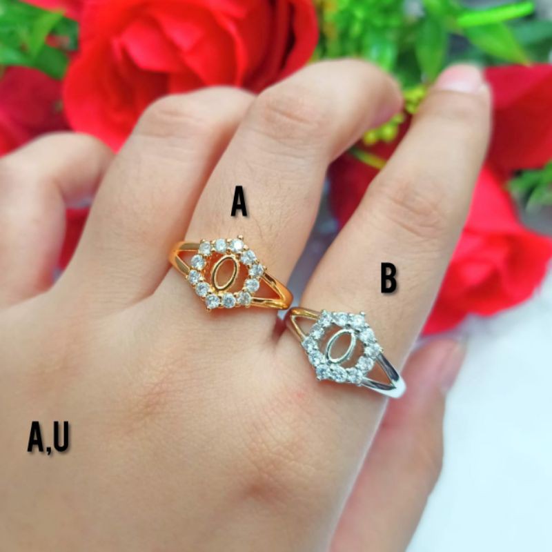 Fourfashion Cincin Dewasa Xuping Permata Tengah O Kekinian PD064