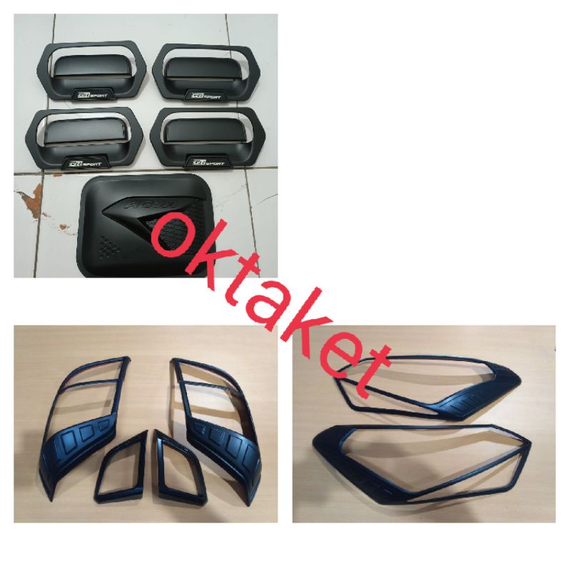 paket lengkap garnish depan belakang outer handle tank cover Agya Ayla 2021 2022 gr sport hitam dop