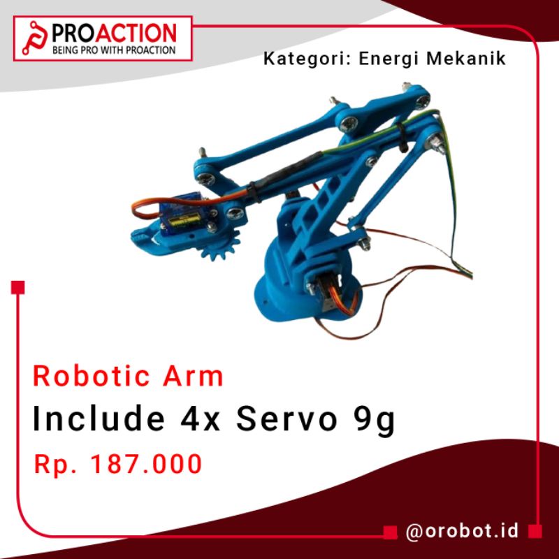 Orobot.id_Robotic Arm/Include 4x Servo 9g