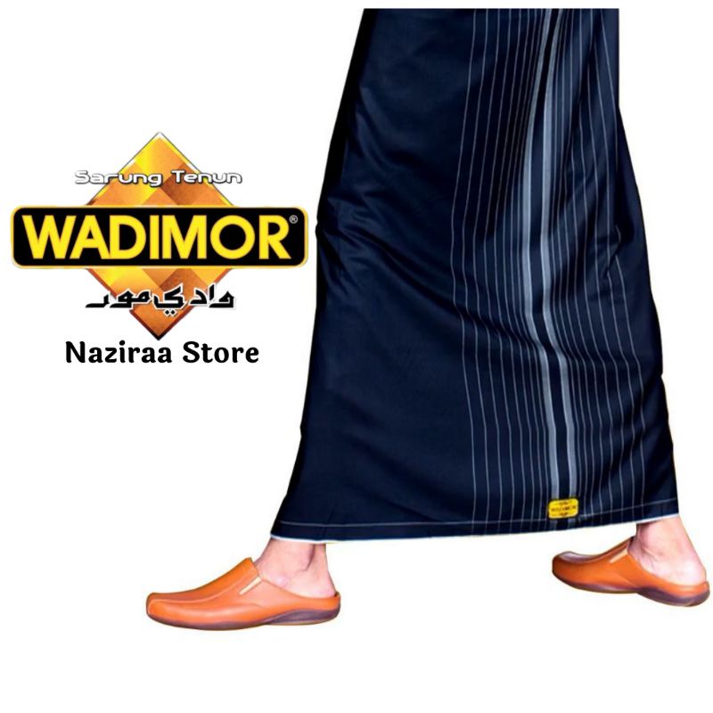 Sarung Tenun WADIMOR Hitam Bergaris / Hitam Tumpal Salur, Sarung Dewasa Original WADIMOR