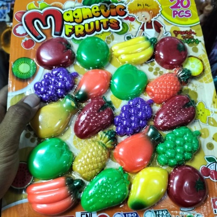 Mainan Magnet Kulkas Buah Buahan Maghnet Tempel Besi Isi 25 - Magnetic Fruit