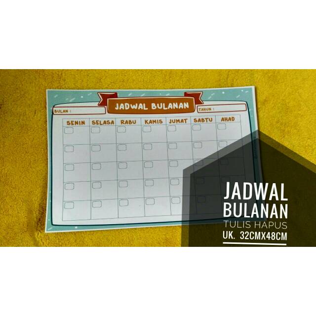 

Monthly planner / jadwal bulanan/ perencanaan bulanan/schedule board/papan perencanaan