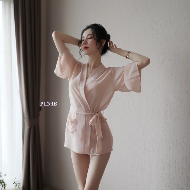 [TOKO TERPERCAYA] SEXY KIMONO LINGERIE SEKSI BAJU TIDUR WANITA DEWASA NIGHTGOWN LACE SALEM PL34B