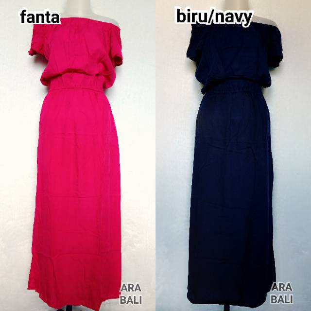 DRESS SABRINA ROK PANJANG POLOS BALI