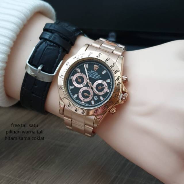 Jam Tangan Pria Rolex Daytona Free Tali Kulit - Jam Tangan Rolex Bonus Tali Kulit - Rolex Daytona 02