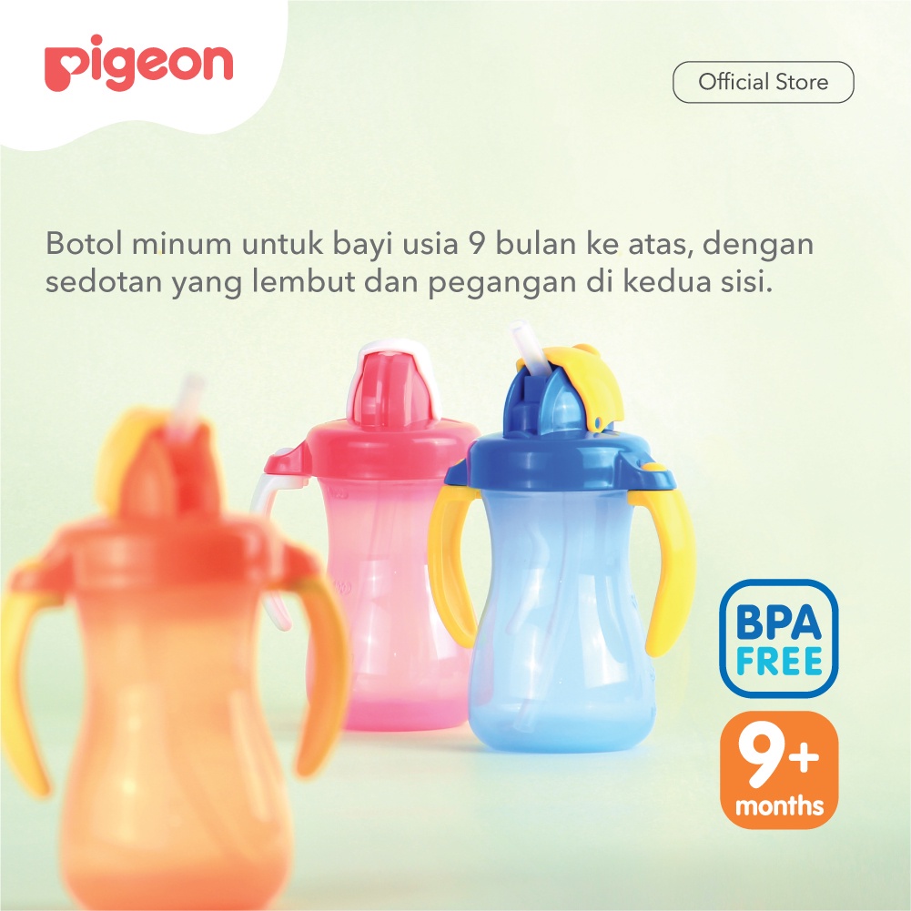 PIGEON Petite Straw Bottle | Botol Minum Bayi ada sedotan
