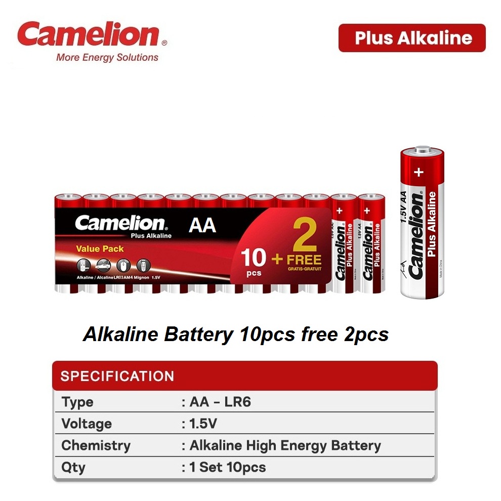 Baterai AA Camelion Plus Alkaline LR6 Value Pack 10pcs