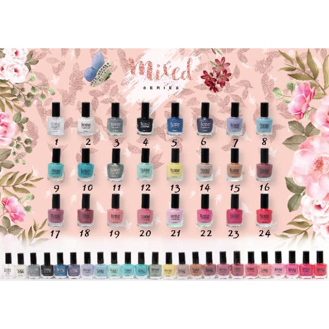 Kutek Tone Nail Lacquer Warna Halal Murah 8ml | Cat Kuku Tone Nail Polish 8ml BPOM