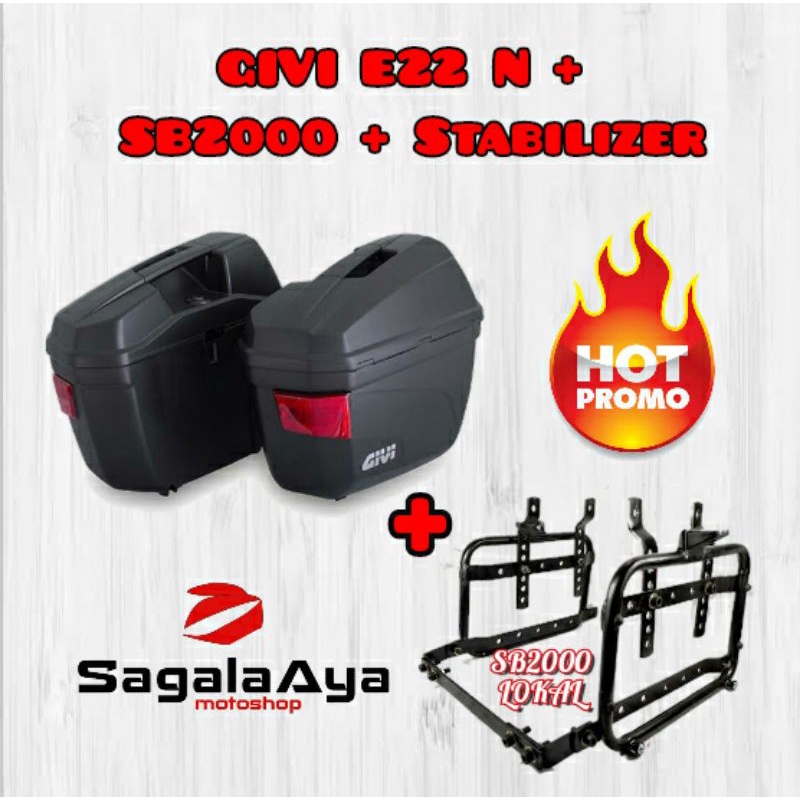 paket sidebox givi e22 e22n E22 N merah bracket sb2000 lokal sb 2000 stabilizer cb150x verza vixion 