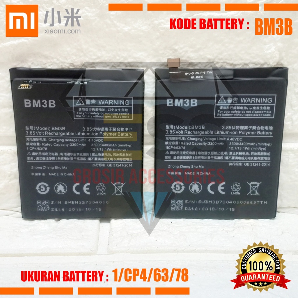 Baterai Battery Original Xiaomi BM3B &amp; BM-3B For Tipe HP MI MIX 2 - MI MIX 2S - MDE5 - M1803D5XE - M1803D5XA - M1803D5XC - M1803D5XT