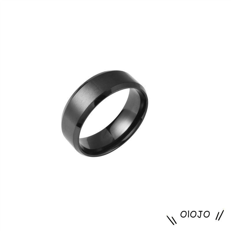 Cincin Matte Stainless Steel Punk Sederhana Untuk Hadiah Perhiasan Fashion Pria - ol