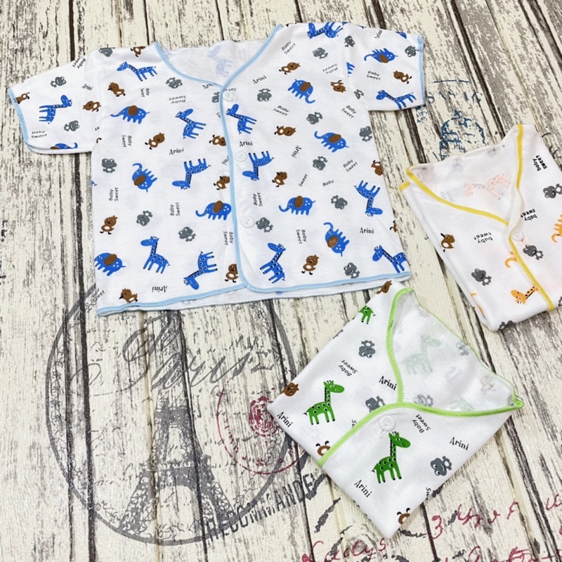 3 PCS Baju Bayi Baru Lahir Lengan Pendek  SNI DNW Baby