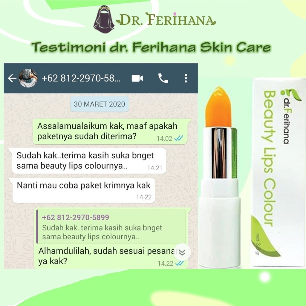 Magic Beauty Lips Colour DR. FERIHANA COSMETICS &amp; SKINCARE Lipstik dengan Bahan Alam untuk Melembabkan Bibir Kering Hitam Pecah Pecah BPOM LPPOM HALAL MUI