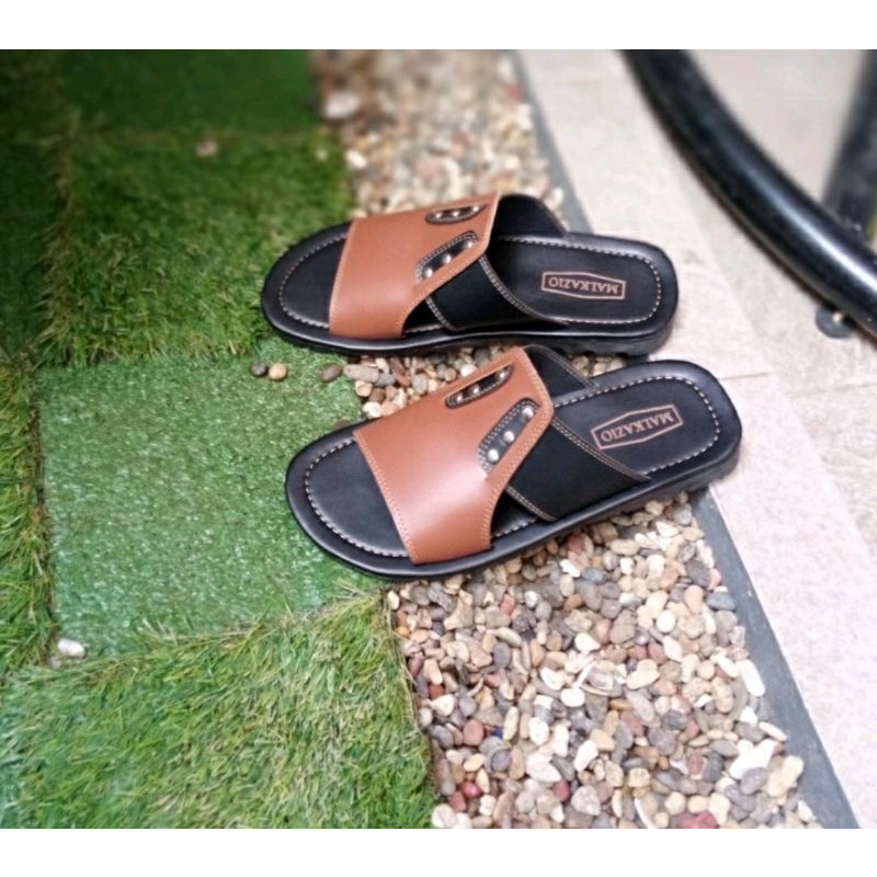 COD / Sandal Slop Pria Murah MKO-1 Slide Sendal Kasual Bapak Cowok Bisa Buat Kado / Sandal Kulit, 39