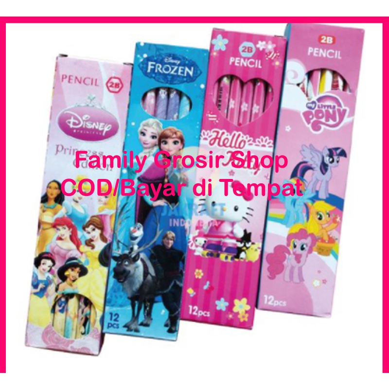 Pensil 2B Karakter PERKALIAN, Pensil HB mickey mouse, Pensil 2B 039, Pensil 2B Disney