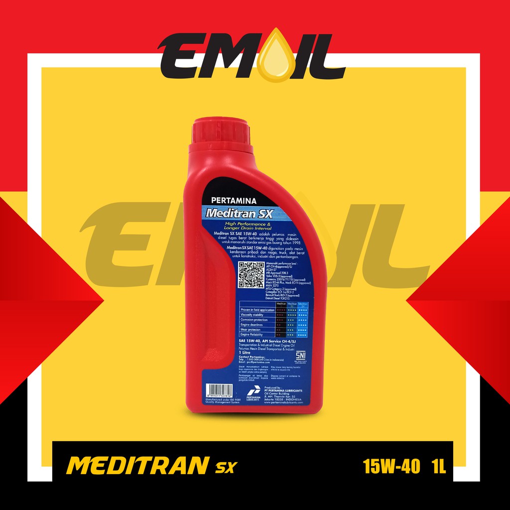 Oli pertamina meditran SX SAE 15w-40 galon 1 liter