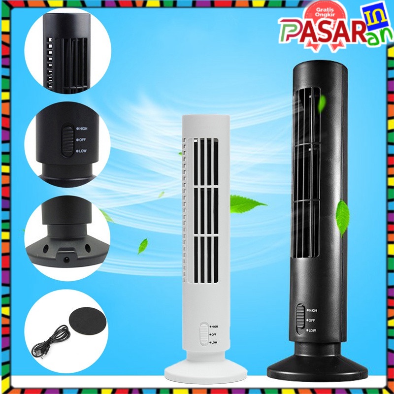 ⭐Kipas Angin USB Tower Leafless Ultra Quite - Kipas Angin AC Meja Silent