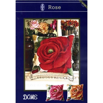 Paket DIY Craft Sulam Kristik DOME 41103PP Pink Rose Bunga Mawar Pola Kain