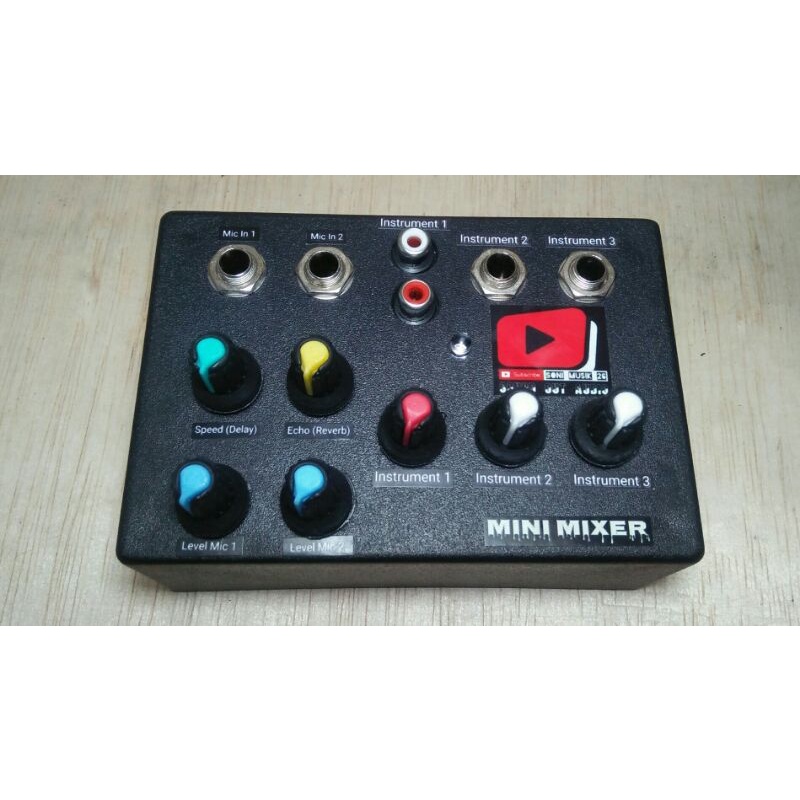 Mini Mixer 5 Channel (Vocal Version) Support Efect Delay &amp; Reverb