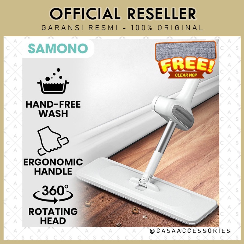 Samono SCM002 Alat Tongkat Pel Lantai Rotate Ultra Mop Handsfree Wash