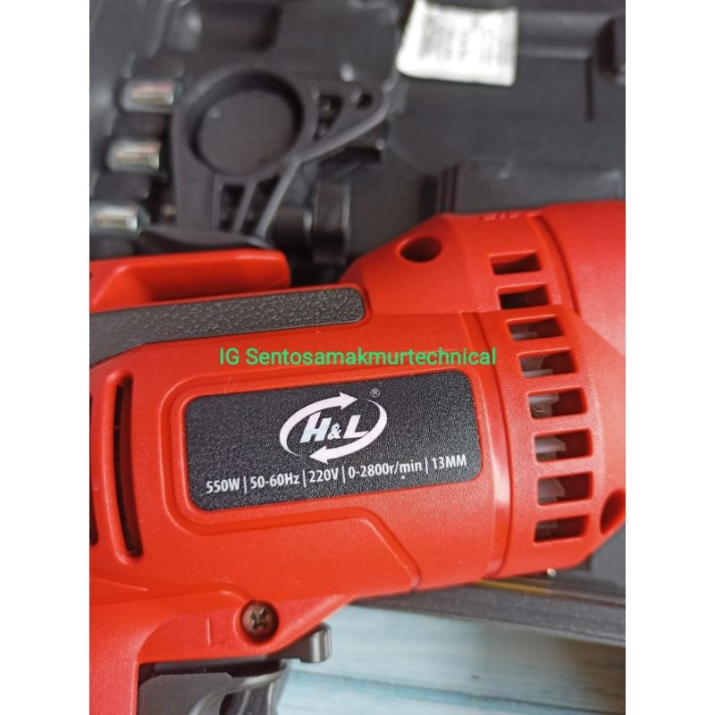 H&amp;L HL 913 13 MM Mesin Bor Beton Impact Drill Set Box 13mm