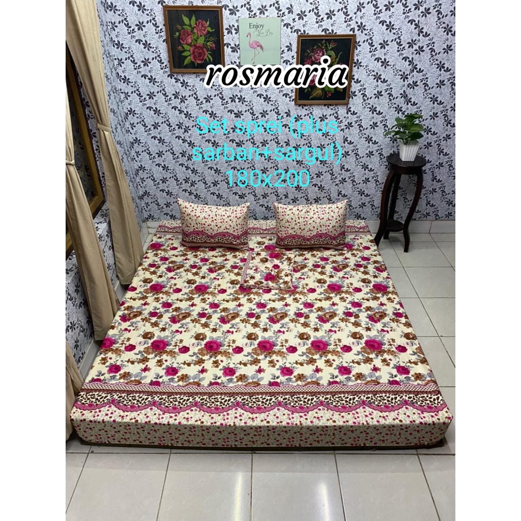 Sprei homemade Rosemaria 180x200, Seprai Homemade Karakter dan Bunga Termurah, sprei terlaris