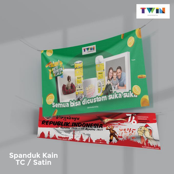 Spanduk Print Kain Bahan TC Teton Cotton Umbul Umbul