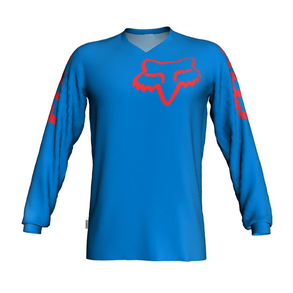 Kaos Jersey FOX Biru Merah