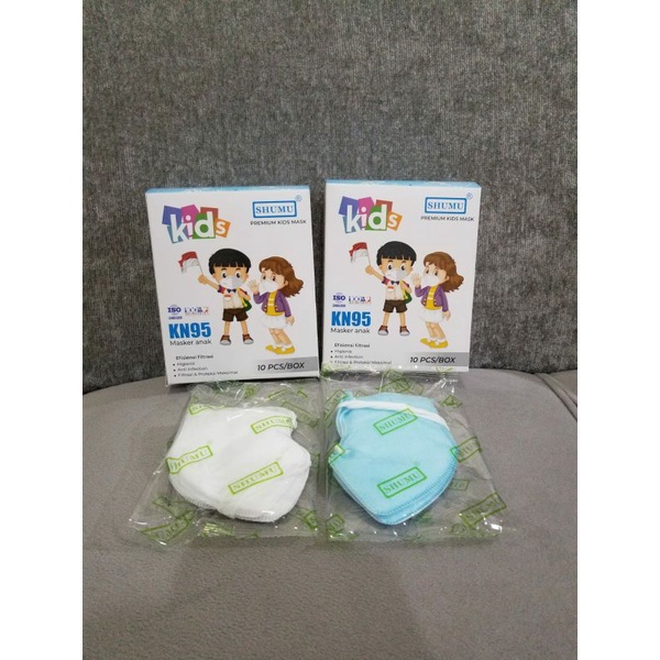 masker KN95 kids shumu busa biru putih