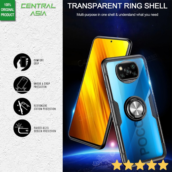 [Premium] Crystal Ring Case Poco X3 NFC