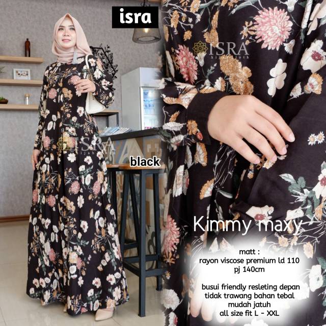 Kimmy maxy dress gamis motif bunga