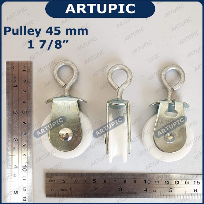 Pulley Puli Puley Kerekan Katrol 1 7/8 inch 45 mm 1 7per8 Inch Kapasitas 15 kg untuk nipple kandang