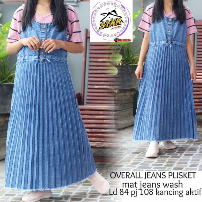 ELISA OVERALL COUPLE | OVERALL JEANS PLISKET IBU DAN ANAK | OVERALL COUPLE KEKINIAN