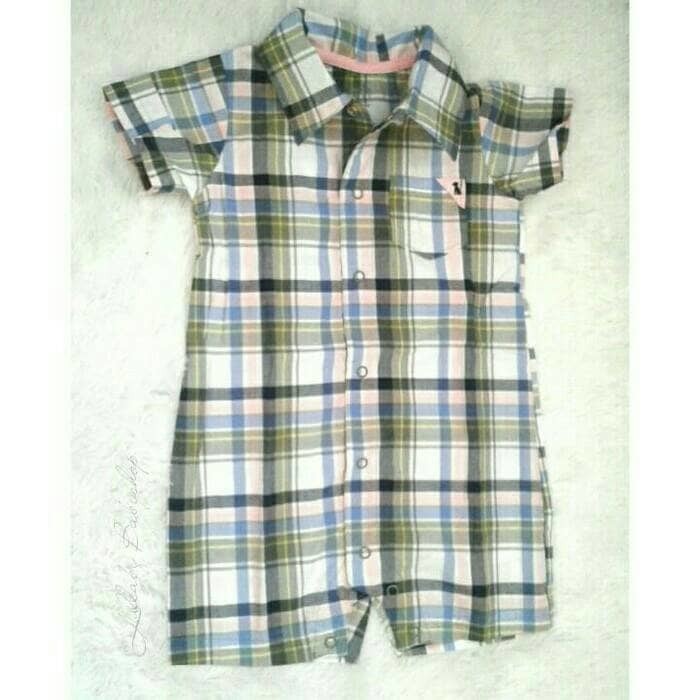 EMY BJ41 baju jumper kemeja romper hem anak bayi baby boy laki cowok carter