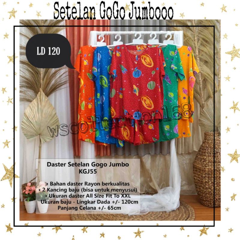 (COD) Daster Setelan Celana Pendek Gogo / Setelan Daster / Daster Jumbo (KGJ)
