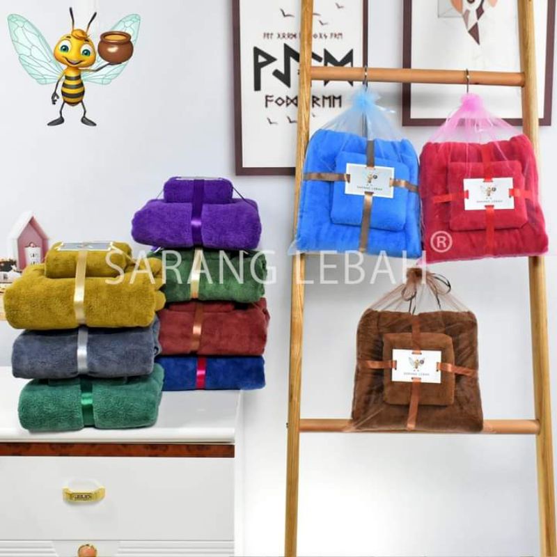 handuk set microfiber bisa tuk seserahan atau kado