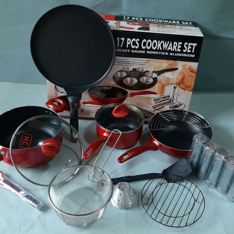 Panci , HC 17 PCS , Multifungsi , Panci cookware set , Panci pizza