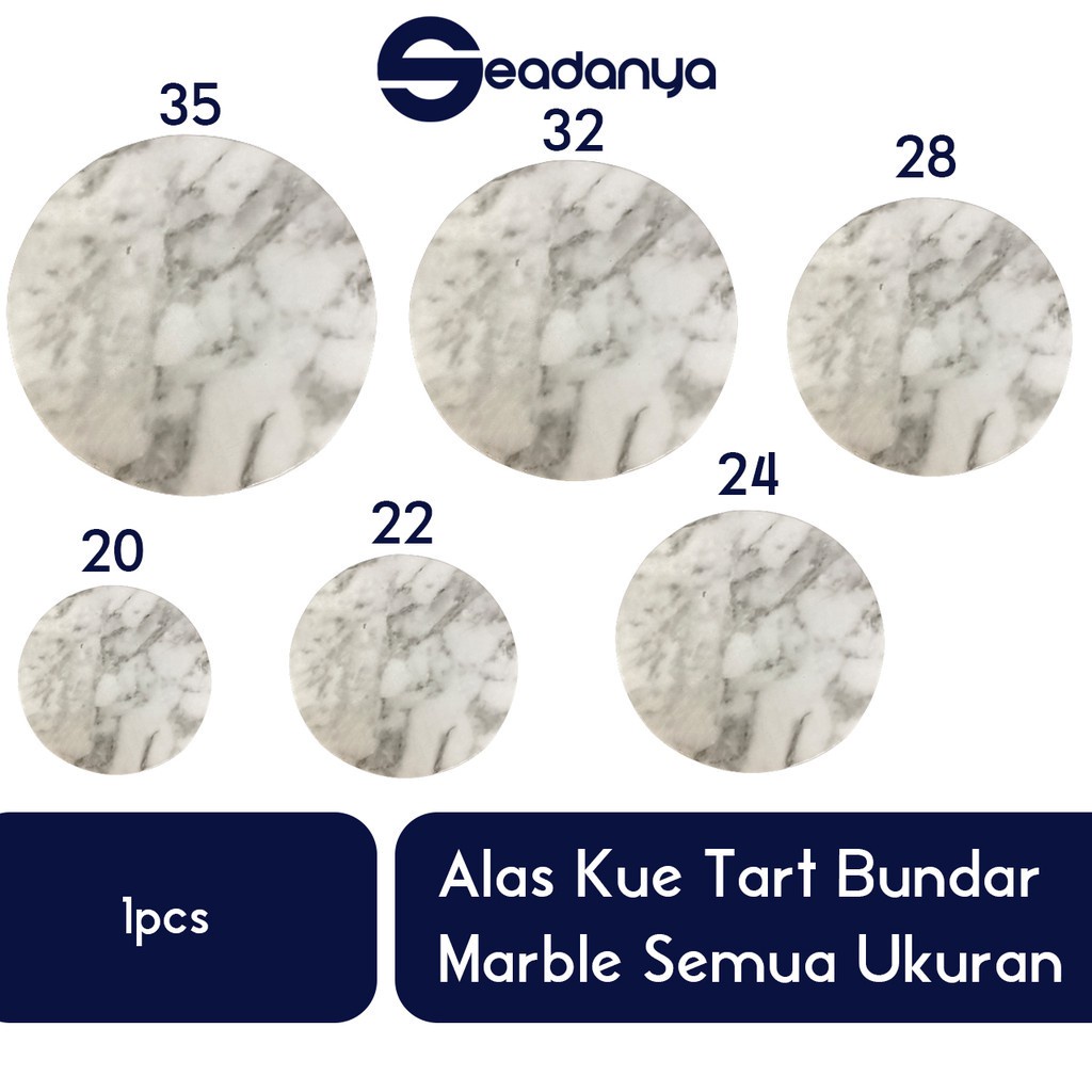 

Alas Kue Tart Marble Bundar/Lingkaran Semua Ukuran 1pcs-Alas Pembuat Kuetart/Kuetar/Cake/Brownies