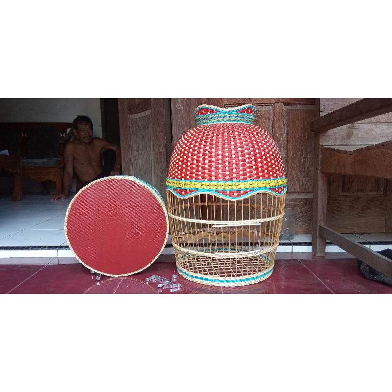 Sangkar perkutut rotan mataraman tebok karpet lepas finishing